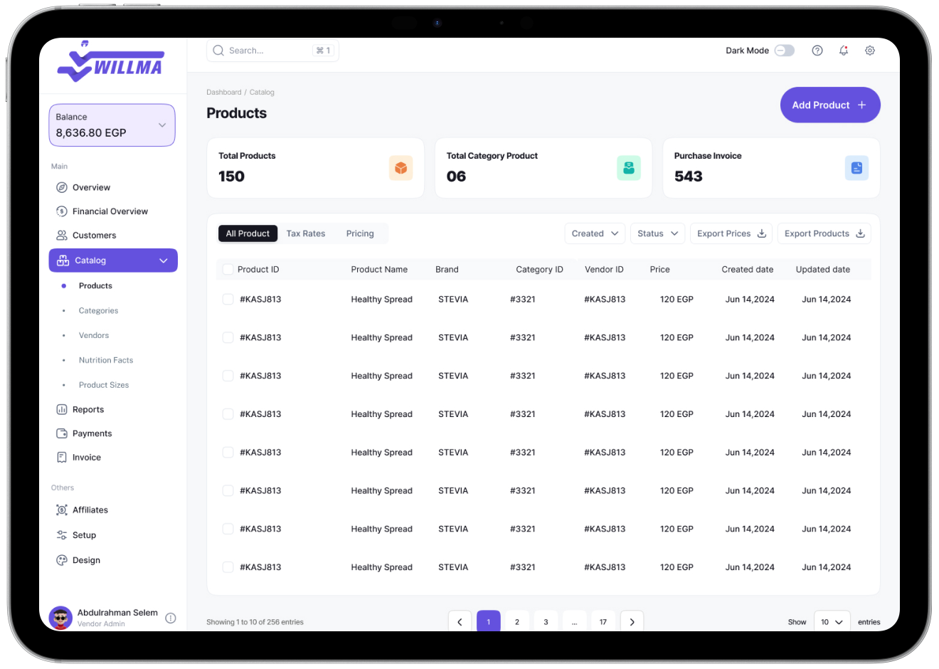 Vendor Tracking App